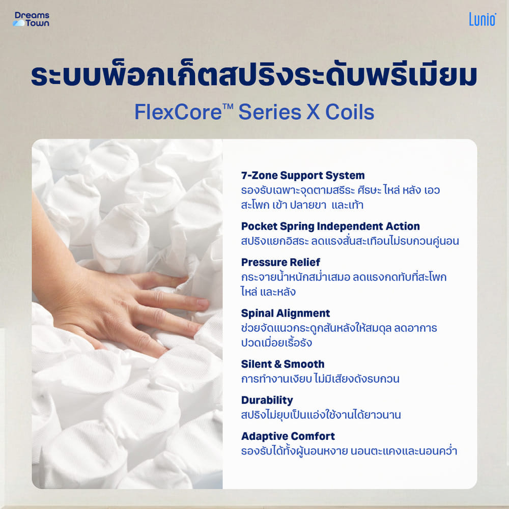 ที่นอนยางพารา 5 ฟุต LUNIO LUXE MATTRESS หนา 15 นิ้ว_5